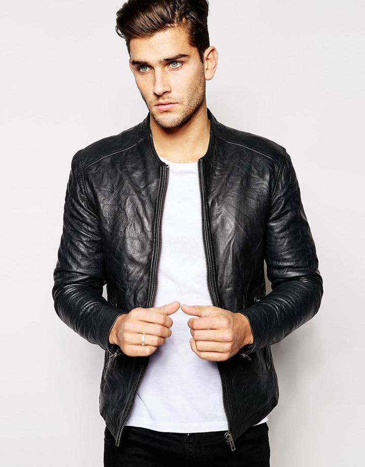 Barney's Leather Jacket - Black