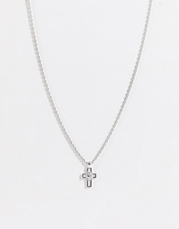 Wftw Cut-out Cross Pendant In Silver