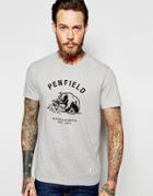 Penfield T-shirt With Bear Print In Gray - Gray