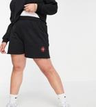 Threadbare Curve Graphic Sweat Shorts In Black - Part Of A Set