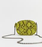 New Look Neon Snake Cross Body Bag - Stone