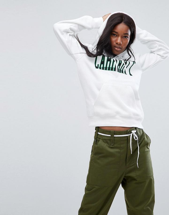 Carhartt Wip Hoodie With Varsity Logo - White