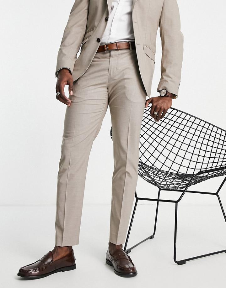 Selected Homme Slim Fit Suit Pants In Sand-neutral