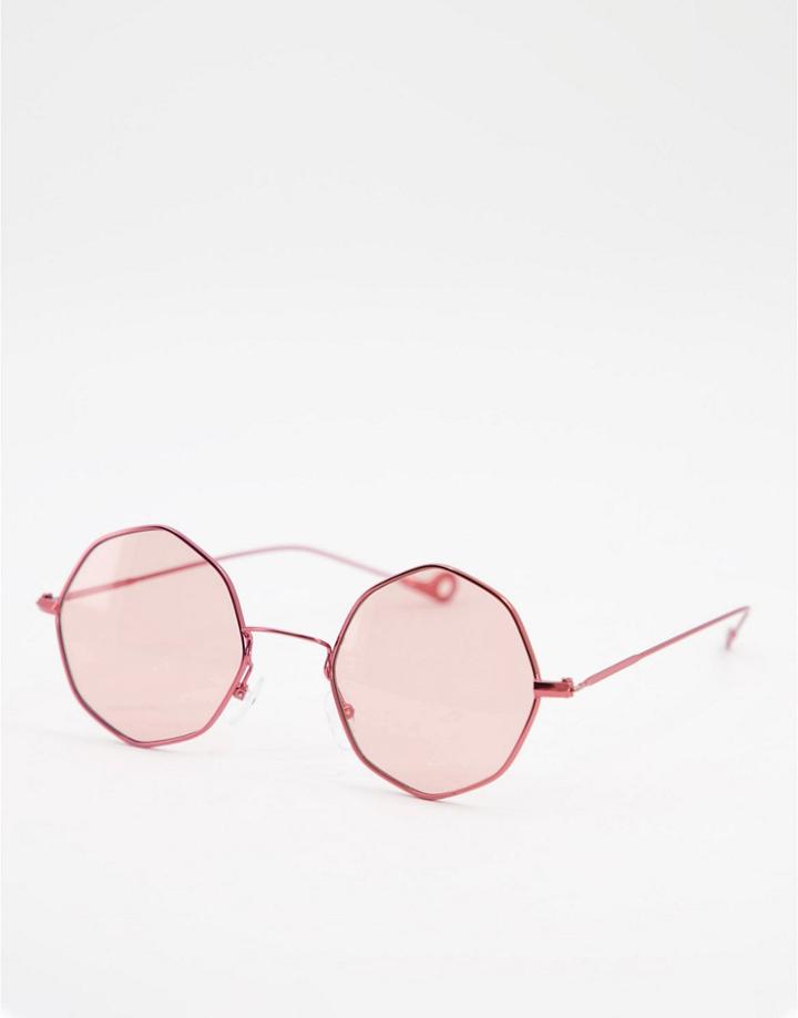 Aj Morgan Hexagonal Lens Sunglasses-red
