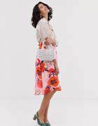 Gestuz Violetta Floral Print Midi Skirt - Pink