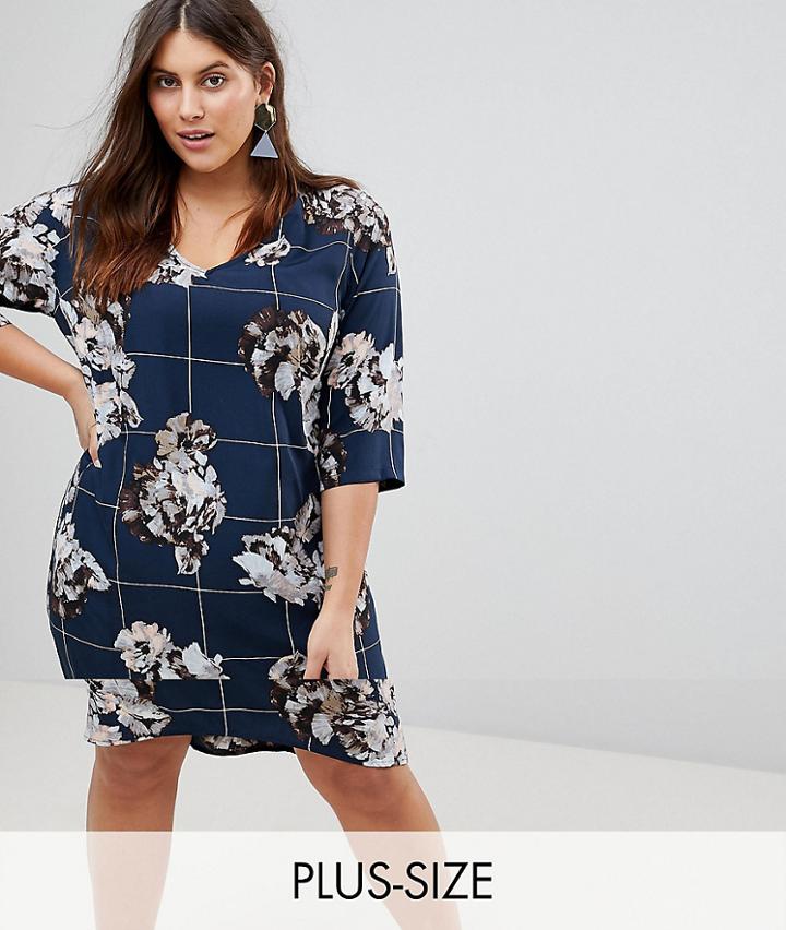 Junarose Graphic Floral Printed Shift Dress - Multi