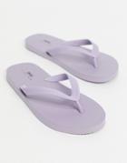 Asos Design Flip Flop In Washed Purple