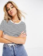 Urban Revivo Stripe T-shirt In Black And White-multi