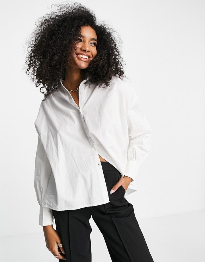 Vila Smock Back Shirt In White