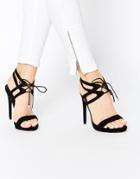 Asos Honor Lace Up Heeled Sandals - Black