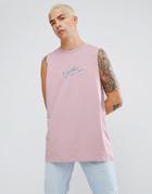 Asos Oversized Sleeveless T-shirt With Chewing Gum Print - Purple