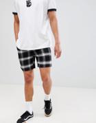 Bershka Shorts In Black Check - Black
