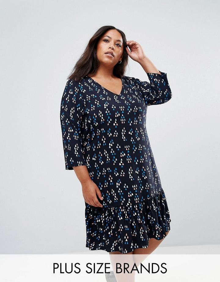 Junarose Printed Frill Hem Shift Dress - Multi
