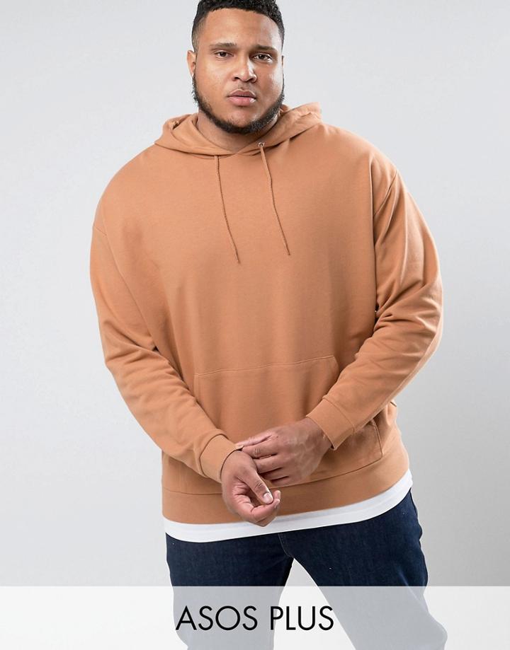 Asos Plus Oversized Hoodie In Pink With T-shirt Hem - Pink