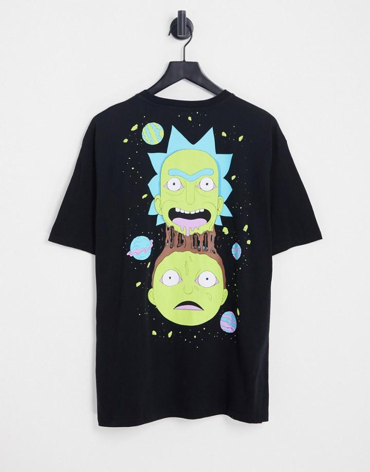 Pull & Bear Rick And Morty T-shirt In Black