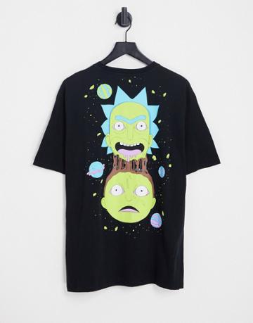 Pull & Bear Rick And Morty T-shirt In Black