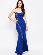 Jessica Wright Diana Strapless Maxi Dress With Lace Panel - Blue