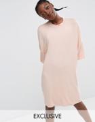 Monki Oversized T-shirt Midi Dress - Pink