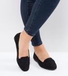 New Look Wide Fit Suedette Loafer - Black