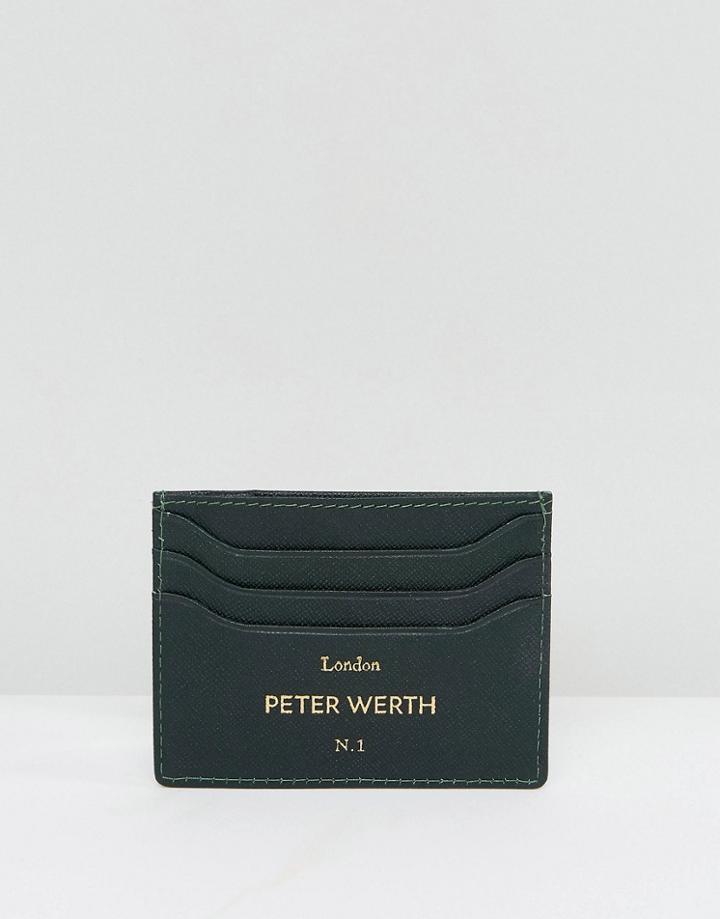 Peter Werth Etched Card Holder In Green - Green