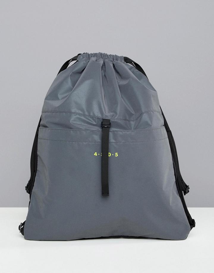 Asos 4505 Drawstring Bag In Reflective Fabric - Gray