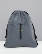 Asos 4505 Drawstring Bag In Reflective Fabric - Gray