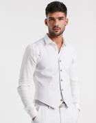 Asos Design Wedding Slim Suit Suit Vest In Light Gray