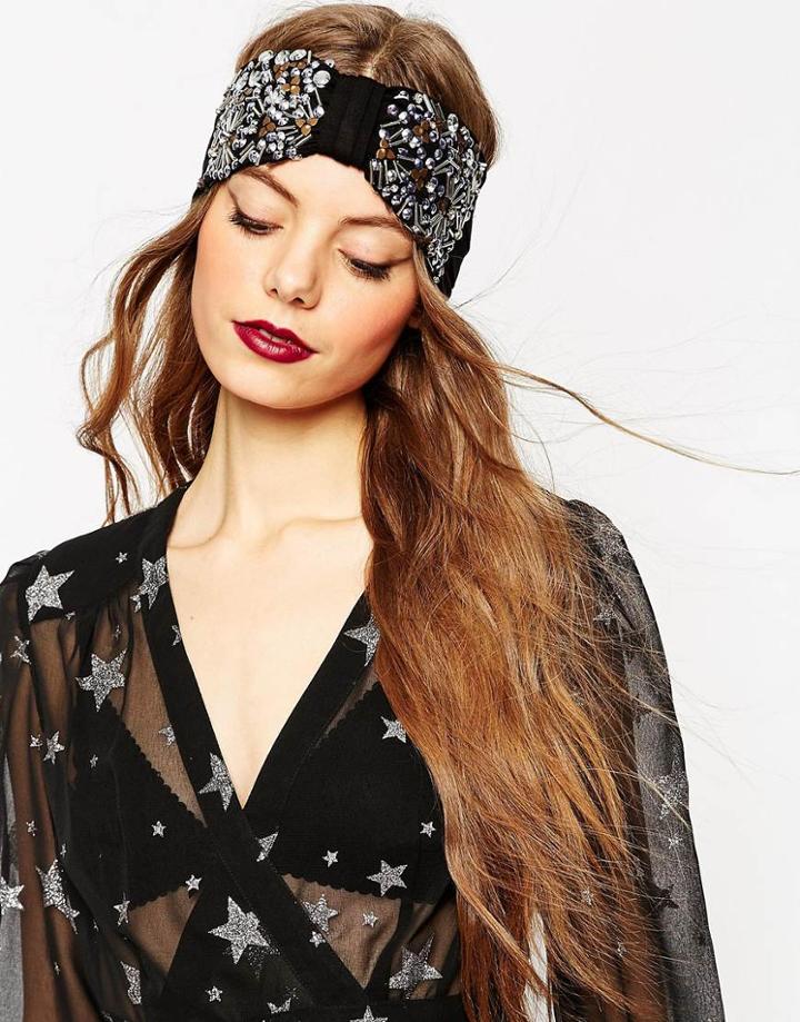 Asos Studded Turban Headband - Mixed Metal