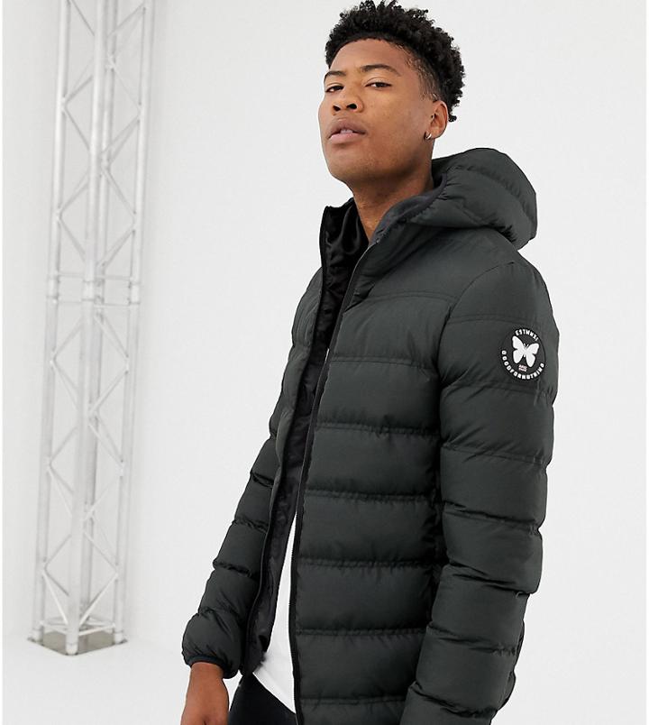 Good For Nothing Hooded Puffer Jacket In Black Exclusive To Asos - Black