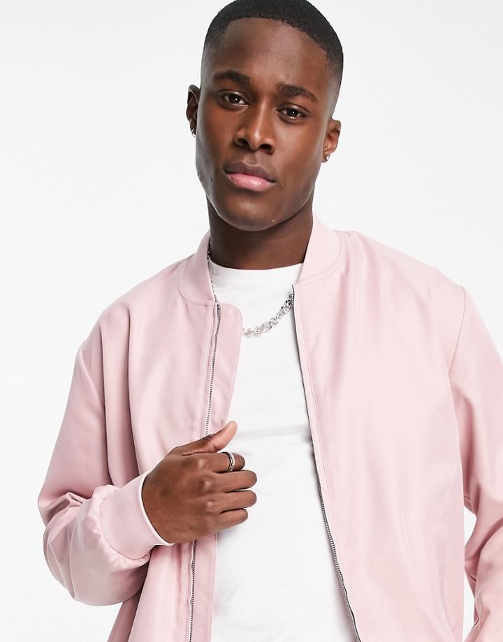 Topman Bomber Jacket In Pink