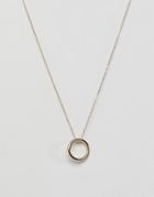 Asos Simple Ring Long Pendant Necklace - Gold