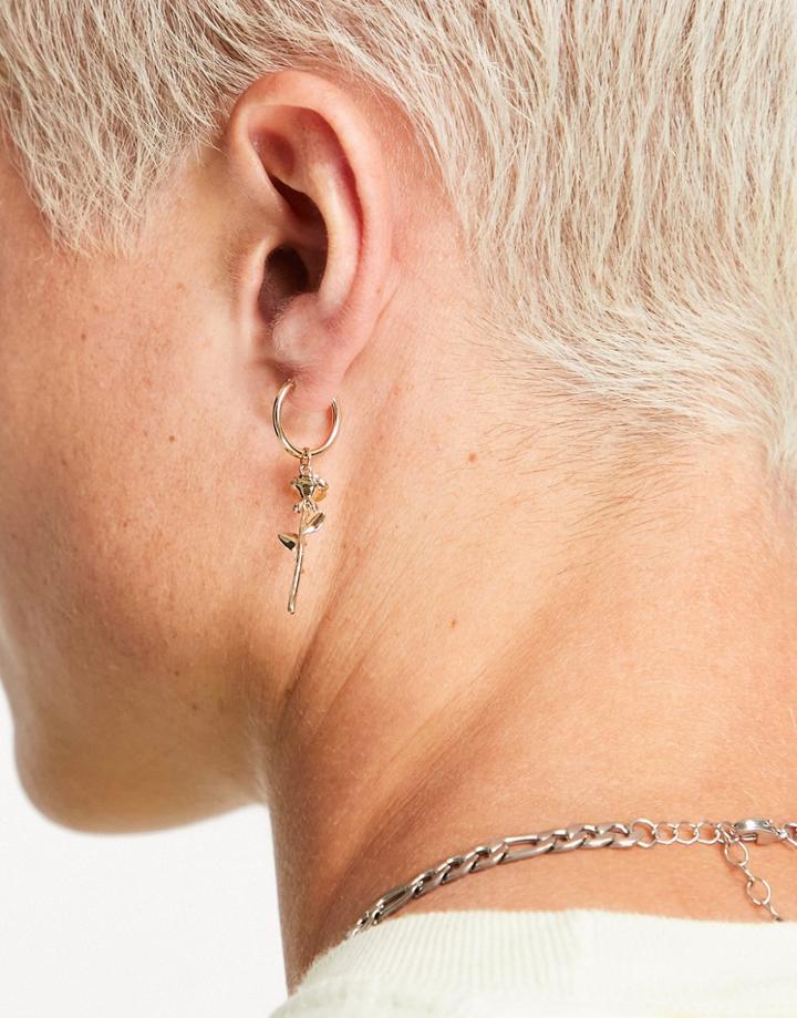 Asos Design Rose And Ball Stud Earring Pack In Gold Tone