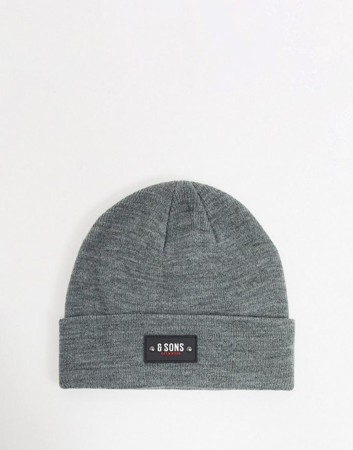 Only & Sons Logo Beanie In Gray