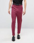 Asos Super Skinny High Waist Pants In Pink Houndstooth Design - Pink
