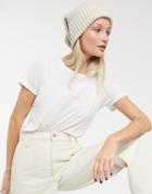Weekday Pull Ribbed Beanie In Off-white