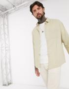 Asos Design Oversized Linen Shirt In Ecru-white