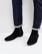 Hugo By Hugo Boss Pariss Suede Chelsea Boots In Black - Black