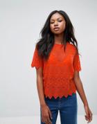 Vero Moda Lace Top - Red