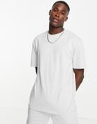 Topman Oversized Fit Panel T-shirt In Gray-grey