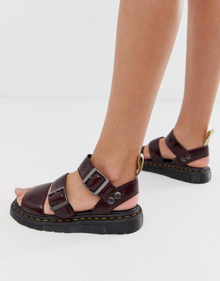 Dr Martens Gryphon Vegan Sandals In Cherry - Red