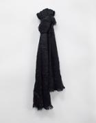 Glamorous Super Soft Oversized Scarf With Fringe Edging In Black
