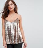 Asos Tall Fuller Bust Sequin Cami With V-neck - Multi