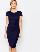 Oasis Structured Pencil Dress - Navy