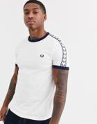 Fred Perry Taped Ringer T-shirt In White