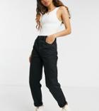 Bershka Petite Mom Jean In Black