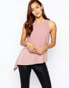 Asos Matte & Shine Asymmetric Vest - Nude