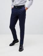 Asos Design Skinny Smart Pants In Navy Cotton - Navy