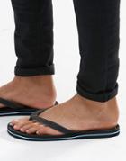 Pull & Bear Flip Flops In Black - Black