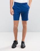 Asos Slim Tailored Shorts In Blue - Blue