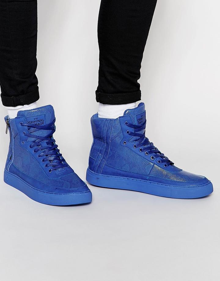 Criminal Damage Python Mid Sneakers - Blue